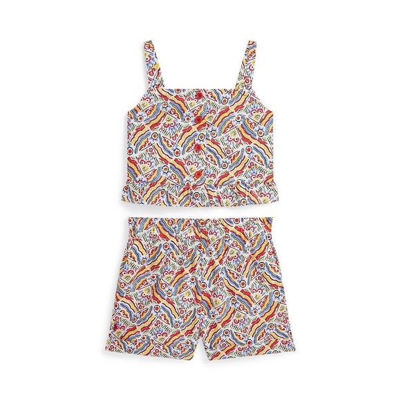Polo Ralph Lauren NWT 2-Piece Riviera Print Top Short Set Size 12 - Picture 1 of 3